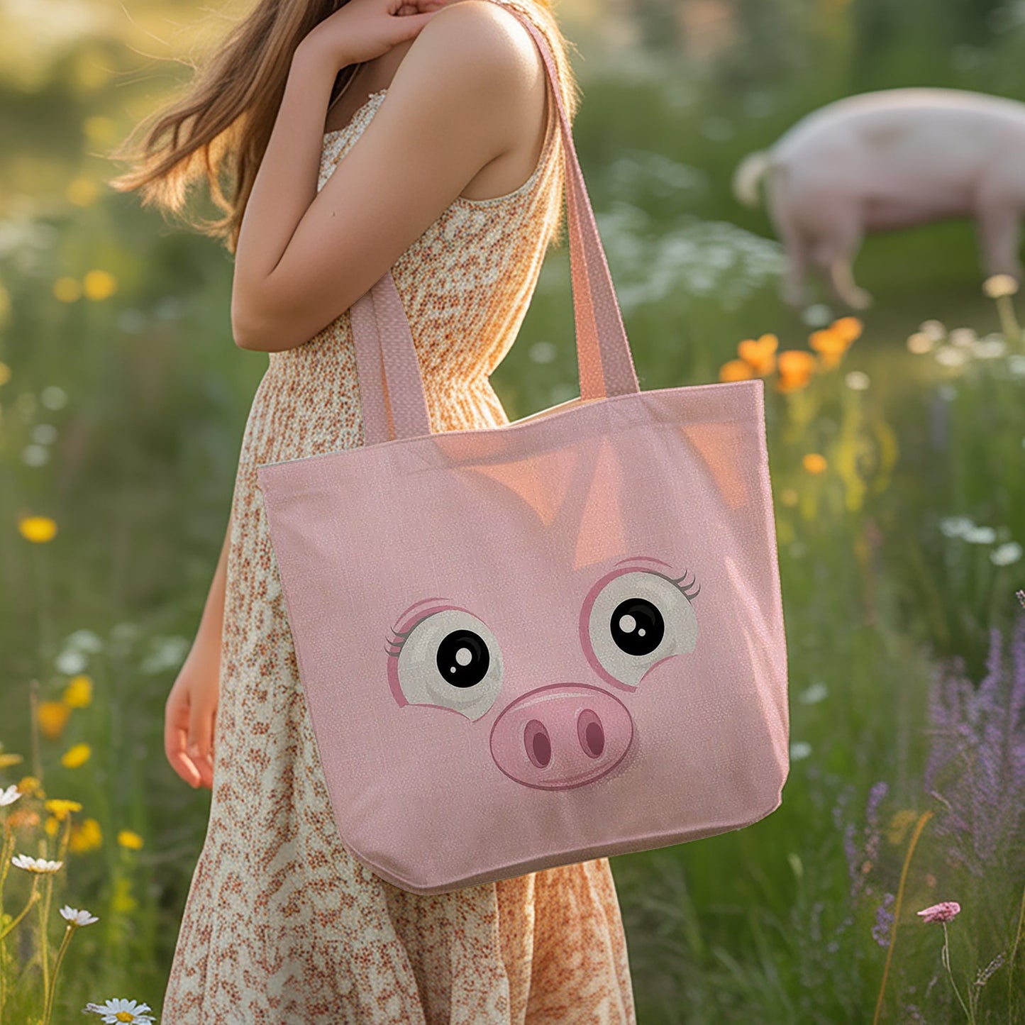 Cute Pig Tote Bag