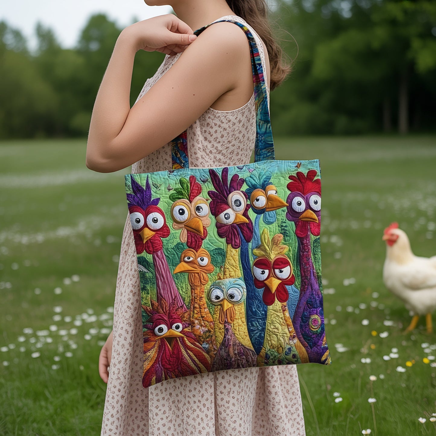 Cluckin’ Funny Faces – Personalized Chicken Tote Bag