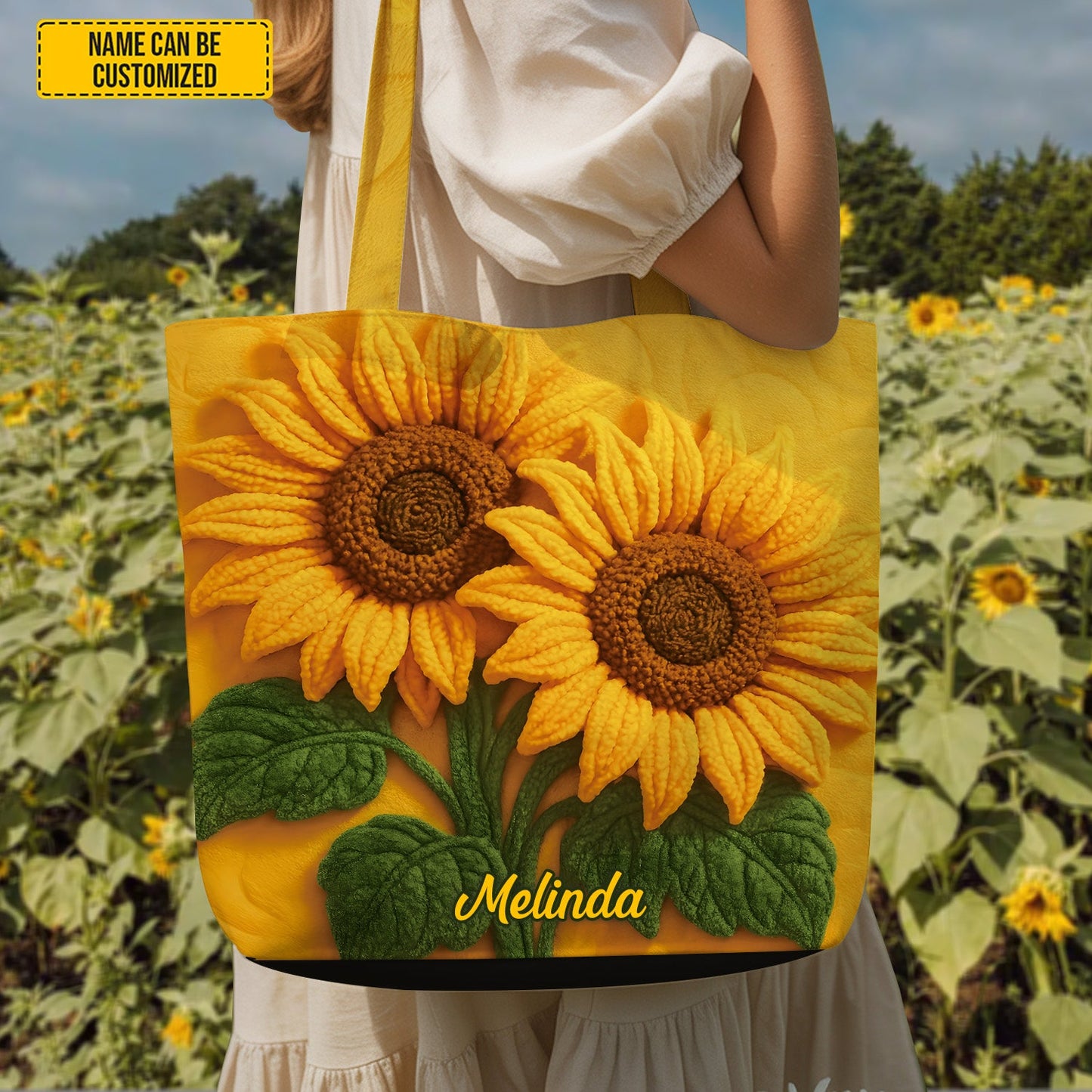 Love Sunflowers - Personalized Sunflower Tote Bag