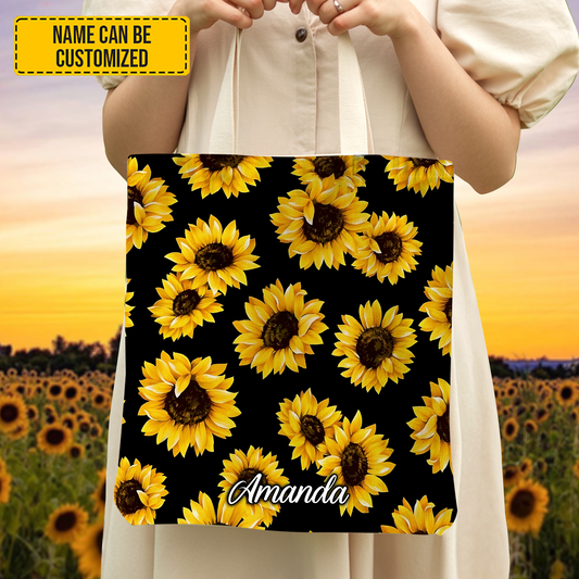 Love Sunflowers - Personalized Tote Bag