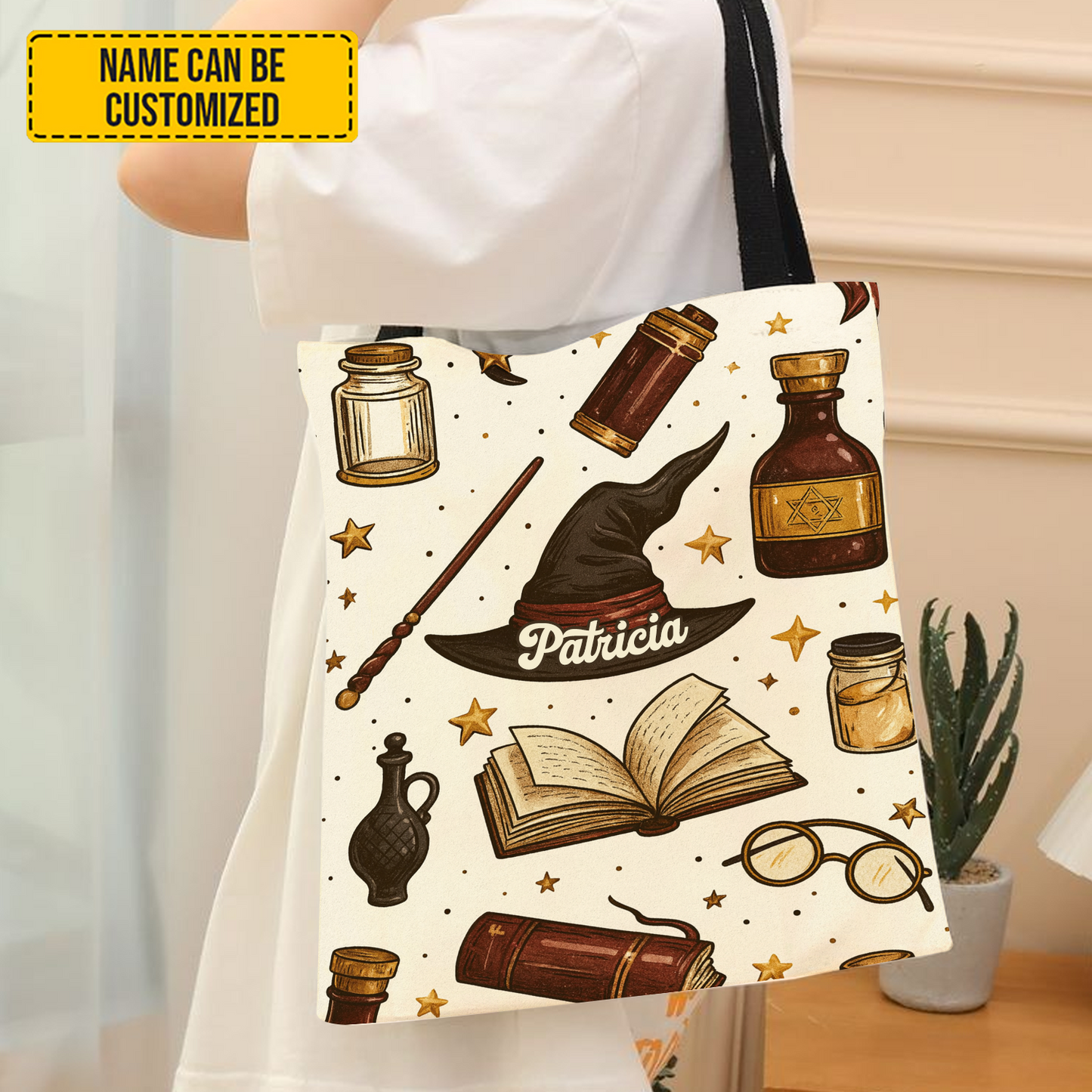 Magical Wizard - Personalized Witch Tote Bag