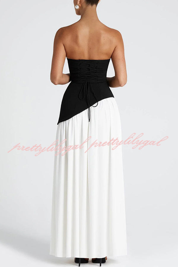 Elegant Off Shopulder Chiffon Pleated Hem Scarf Slit Maxi Dress