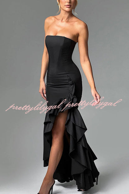 Sexy Off-shoulder Slim Fit Irregular Hem Maxi Dress